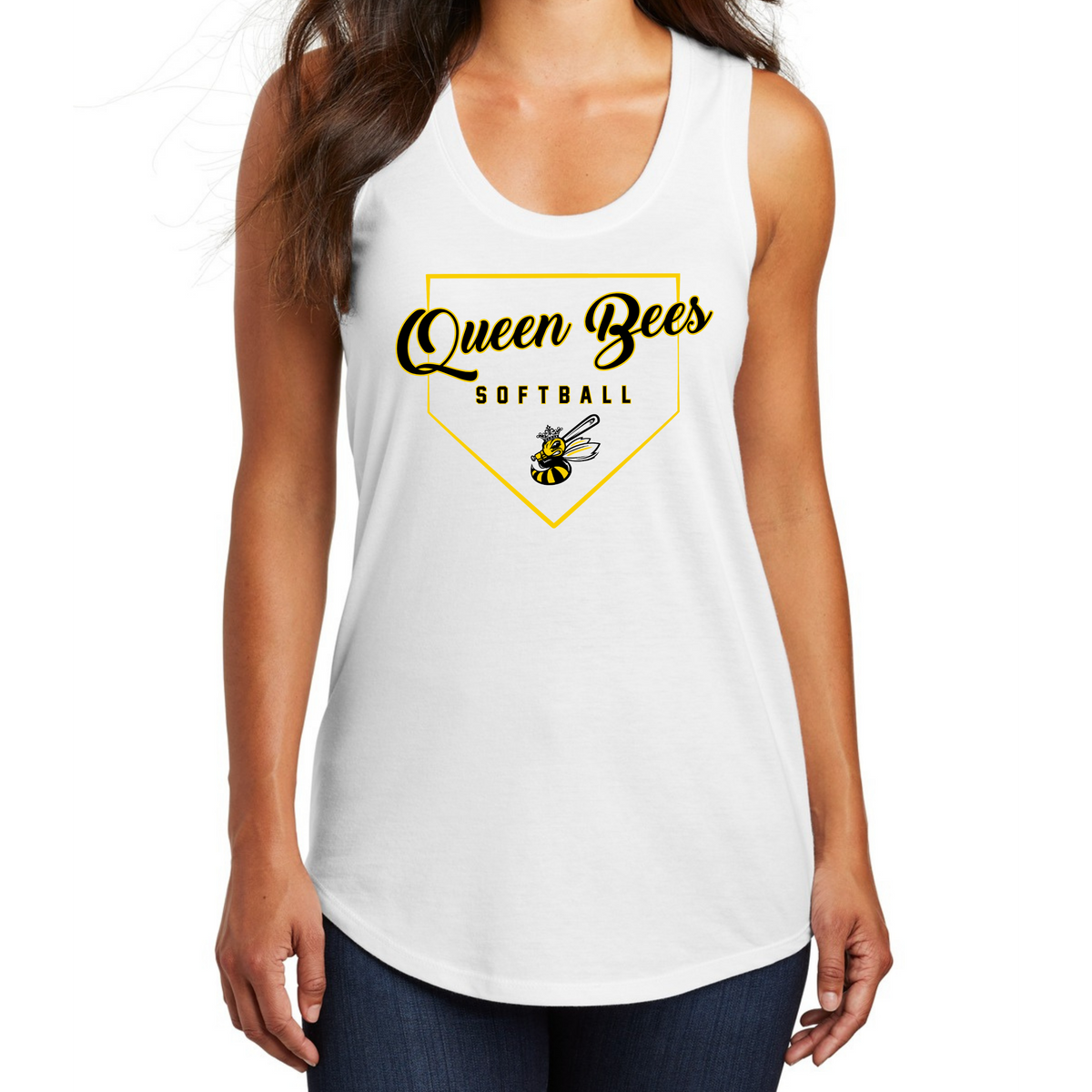 Queen Bees Softball Plate District Tank - Front Only