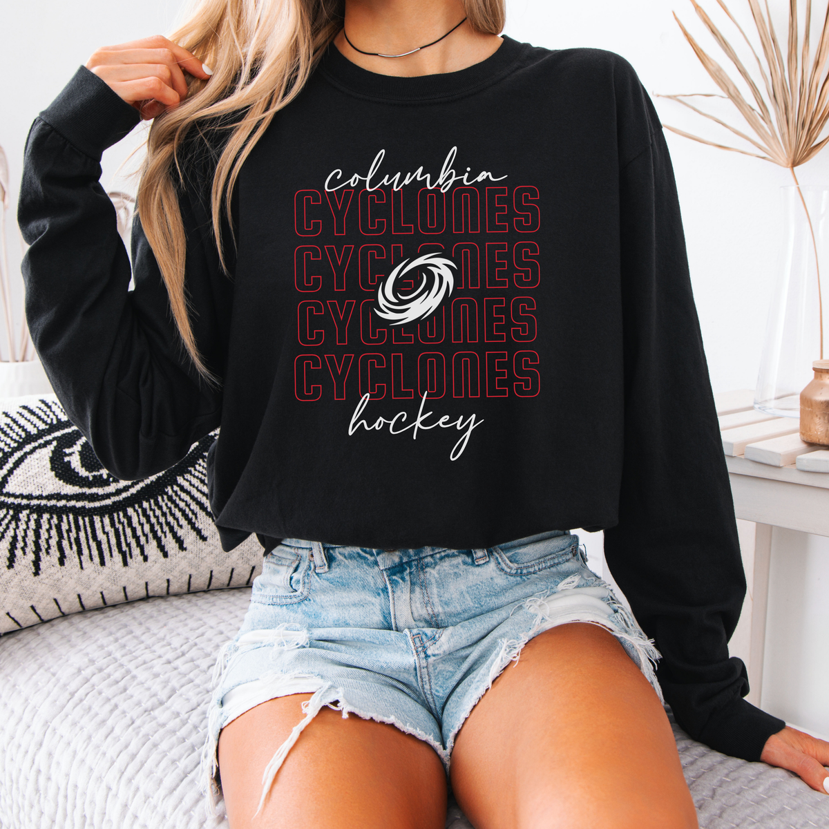 Cyclones Hockey Repeat Long Sleeve Tee (Multiple Colors)