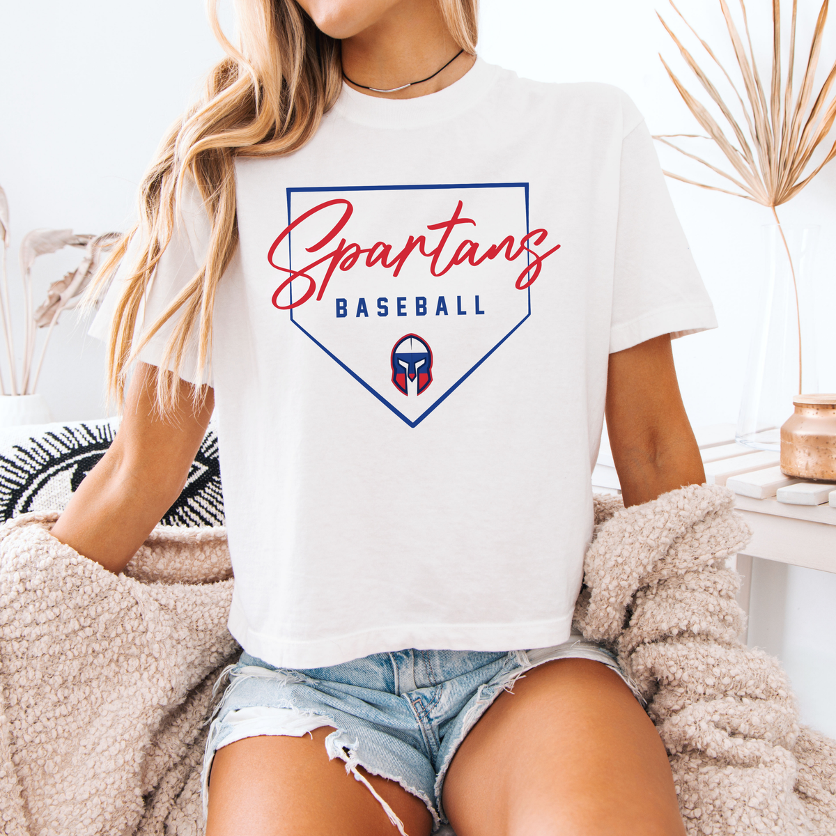 Spartans Plate Boxy Crop CC Tee