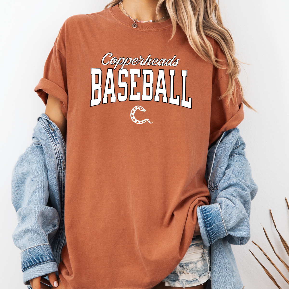 Copperheads Classic Logo Tee - Burnt Orange w/ White Letters