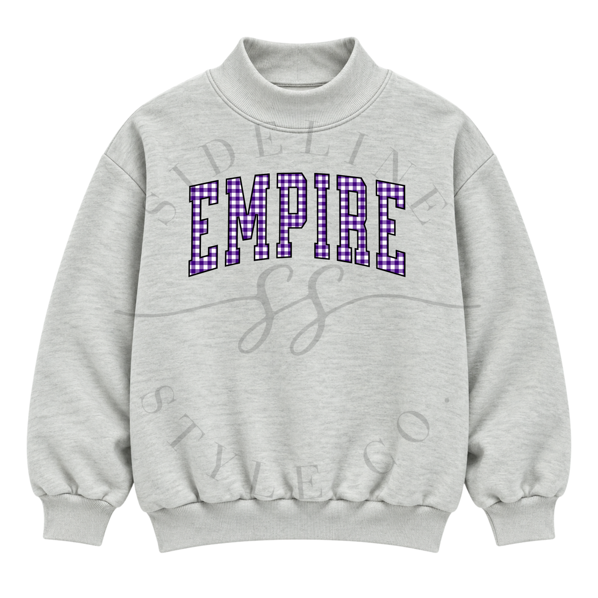 EMPIRE Gingham Mock Neck