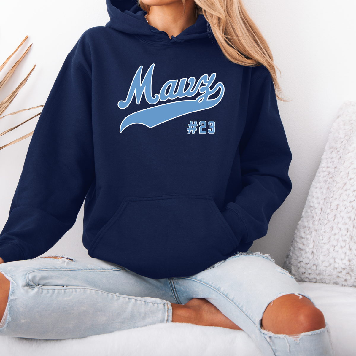 Mavz Script Sweatshirt with Player Number (Multiple Styles)