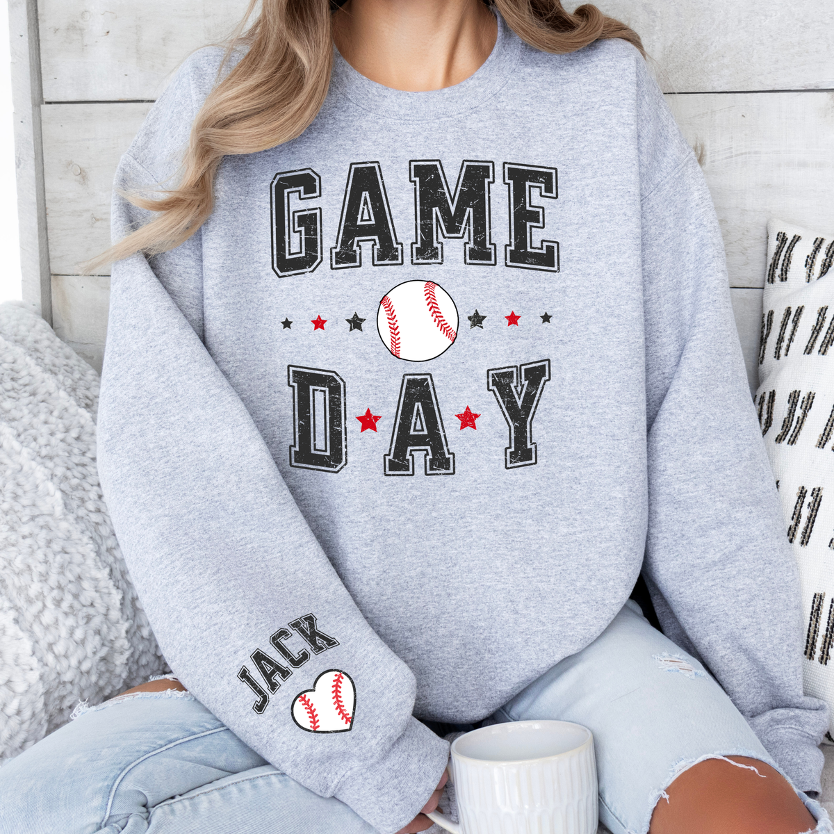 Game Day Baseball Crewneck (Custom Name)