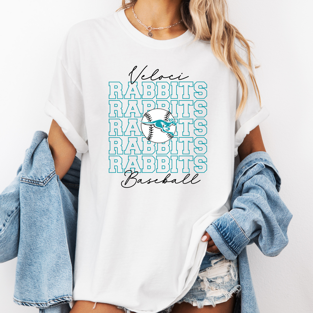Velocirabbits Baseball Repeat Tee (Multiple Colors)