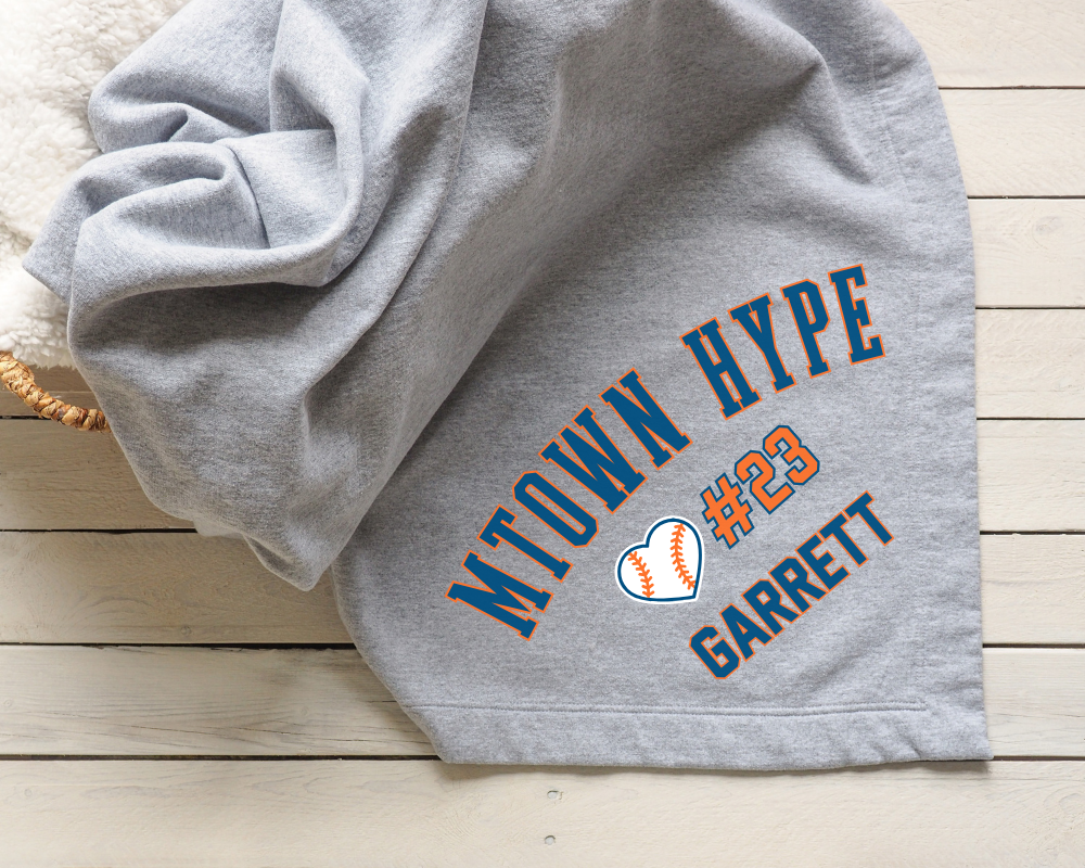MTown Hype Heart Blanket with Player Name & Number