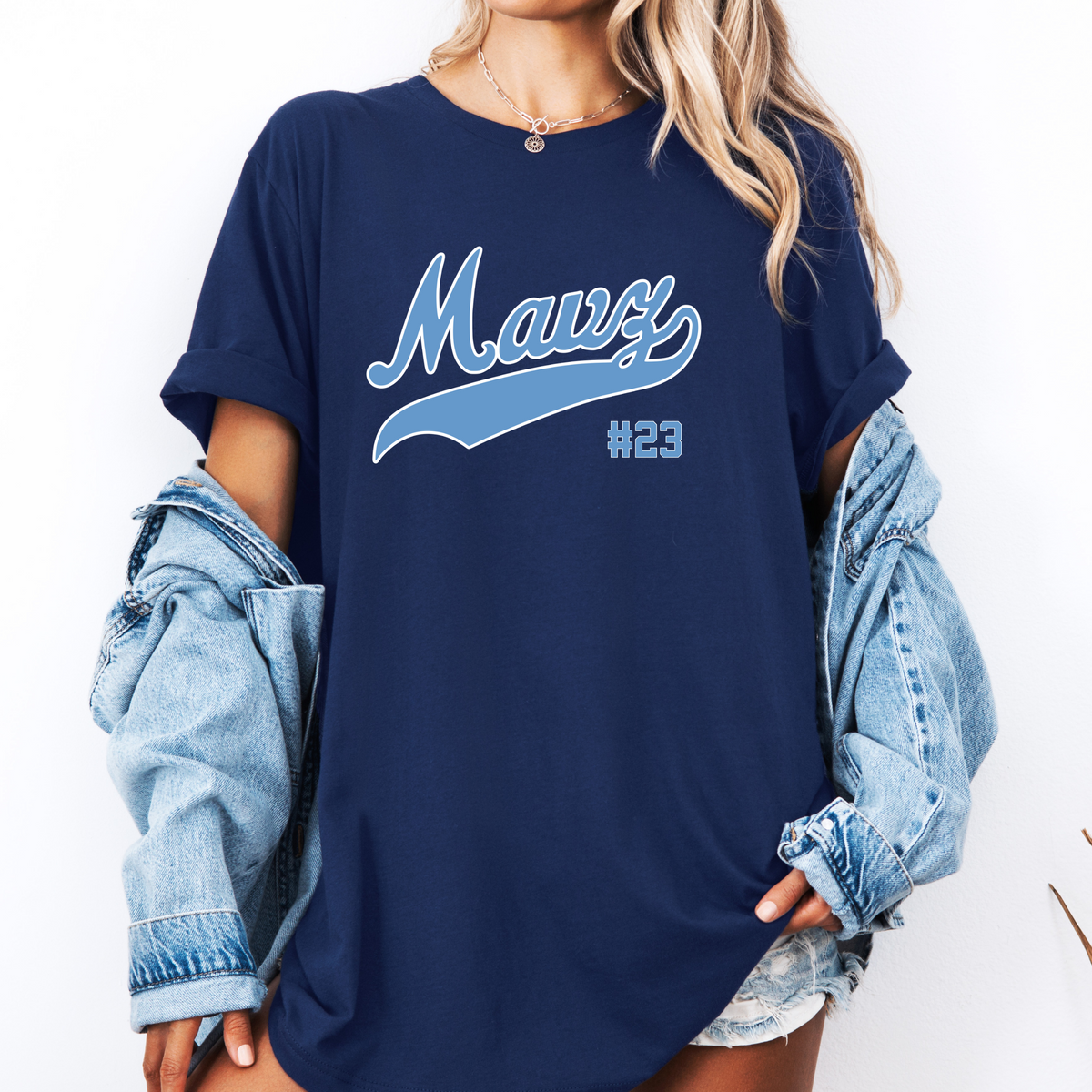 Mavz Script Tee with Player Number