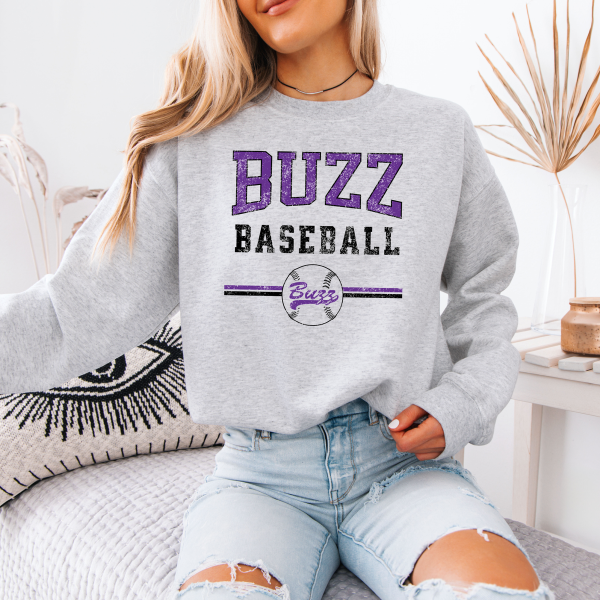 Upstate Buzz Baseball Vintage Sweatshirt - BUZZ