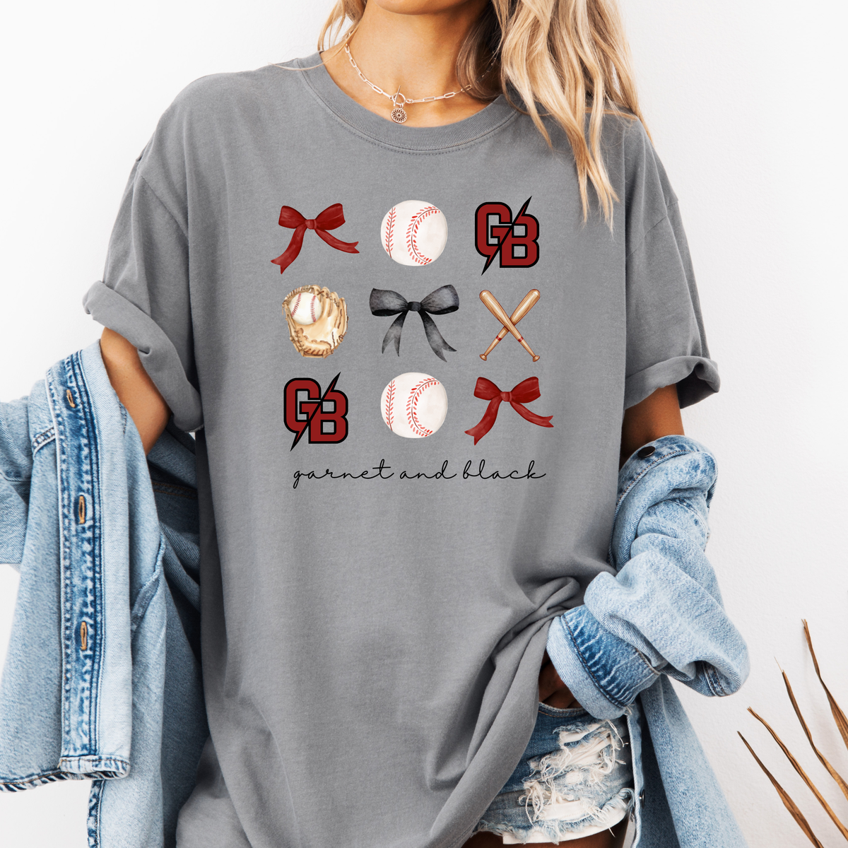 Garnet & Black Bow Tee (Multiple Colors)