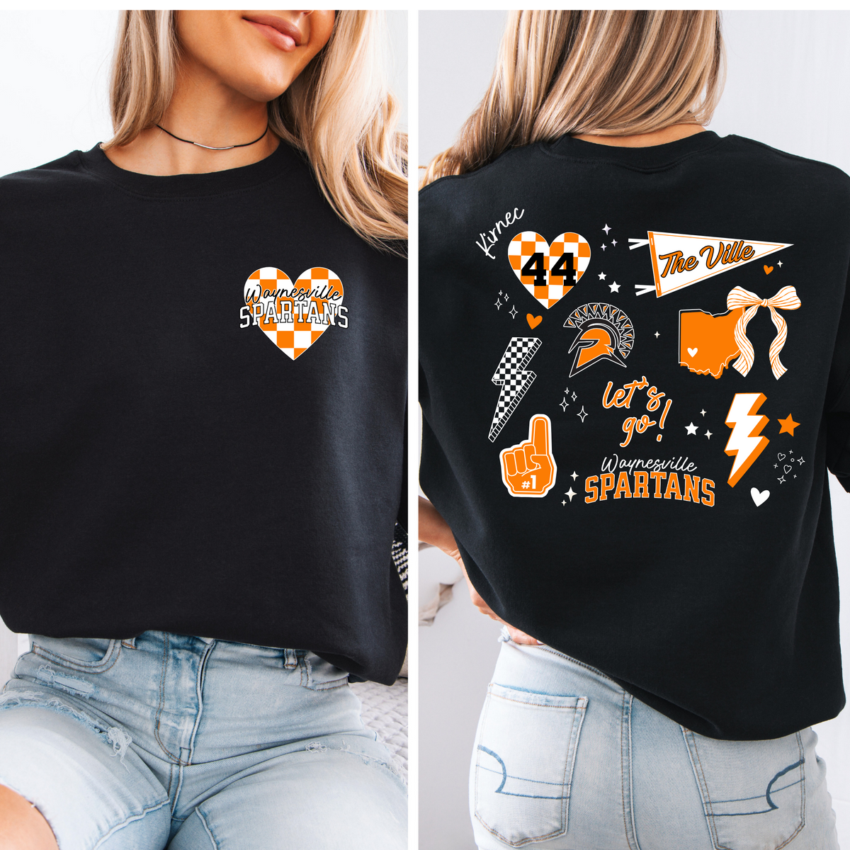 Custom Spartans Collage Spirt Tee (multiple styles)