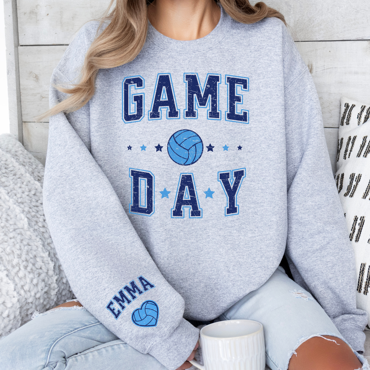 Game Day Volleyball Sweatshirt (Custom Colors + Name)