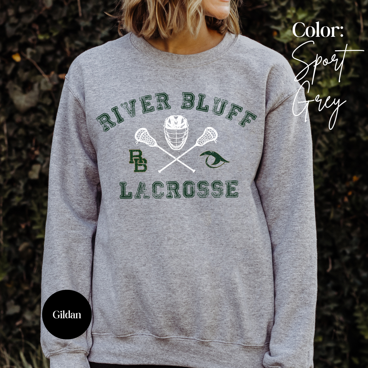 River Bluff Distressed Double Logo Lacrosse