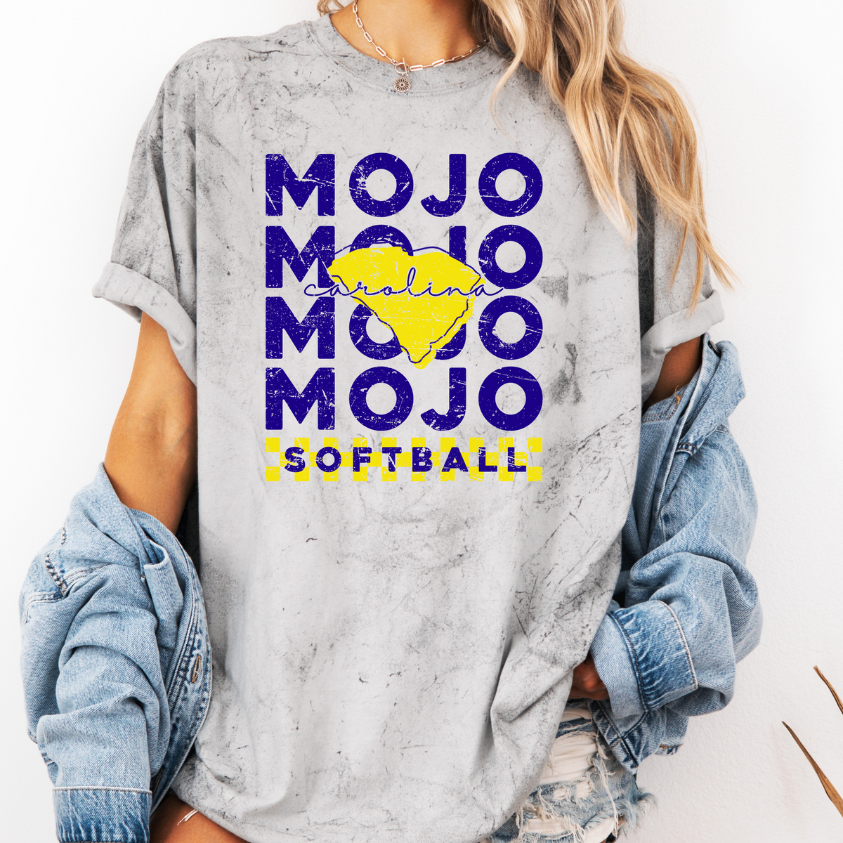 Mojo Softball Repeat Colorblast Tee - Grey