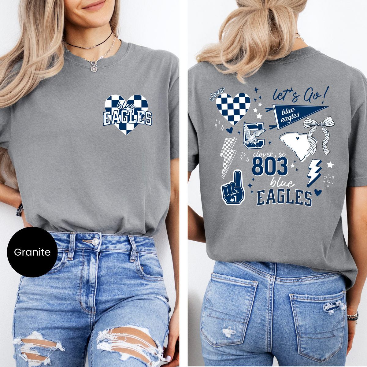 Custom Blue Eagles Collage Spirit Tee (multiple styles)