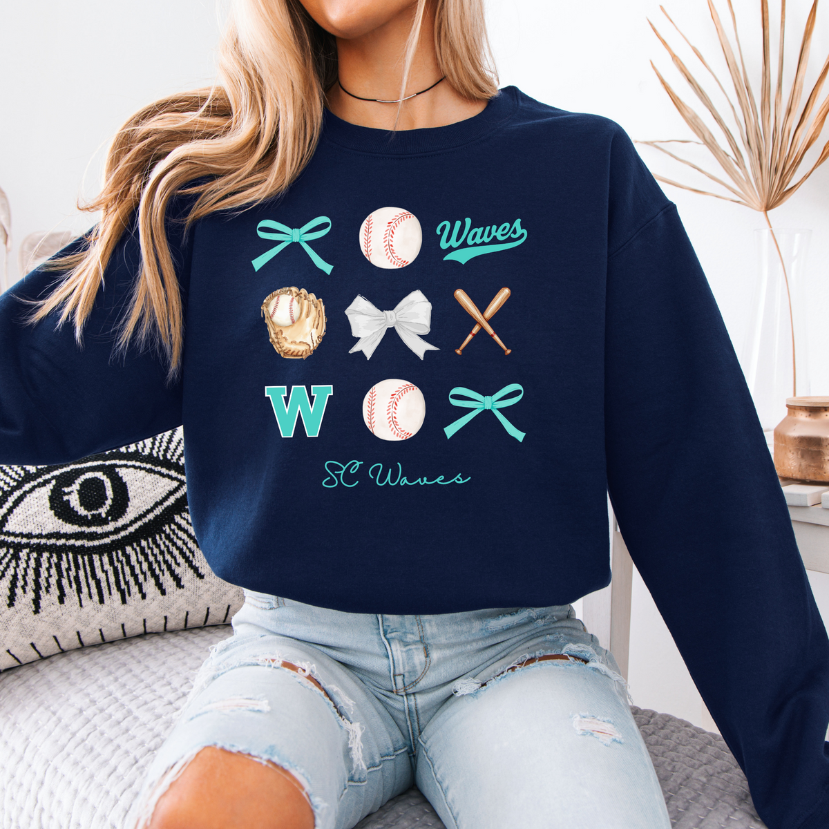 SC Waves Bow Crewneck