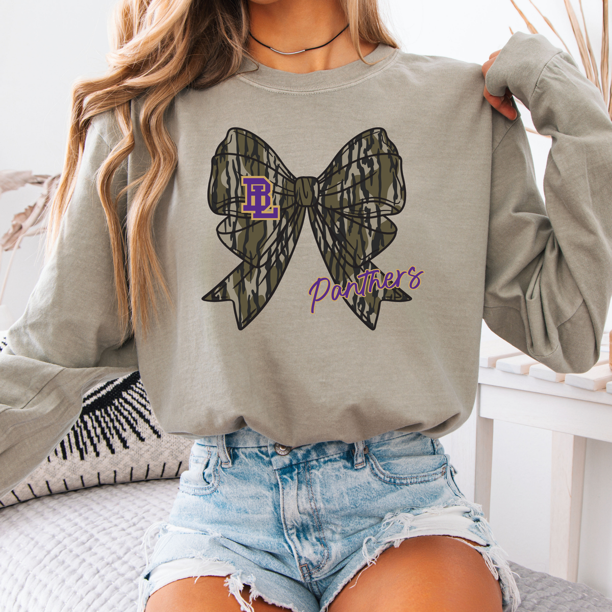 Panthers Camo Bow Tee (Multiple Styles)