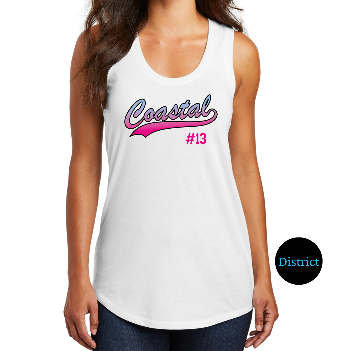 Coastal Script District Tank FRONT ONLY