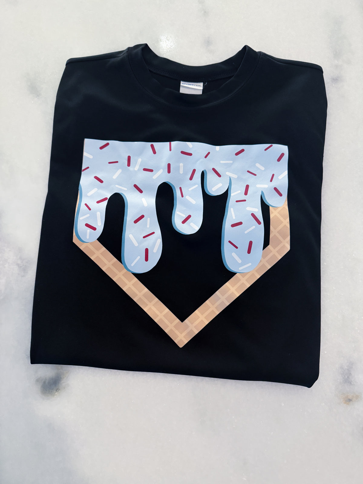 Ice Cream Drip Baseball Custom Tee