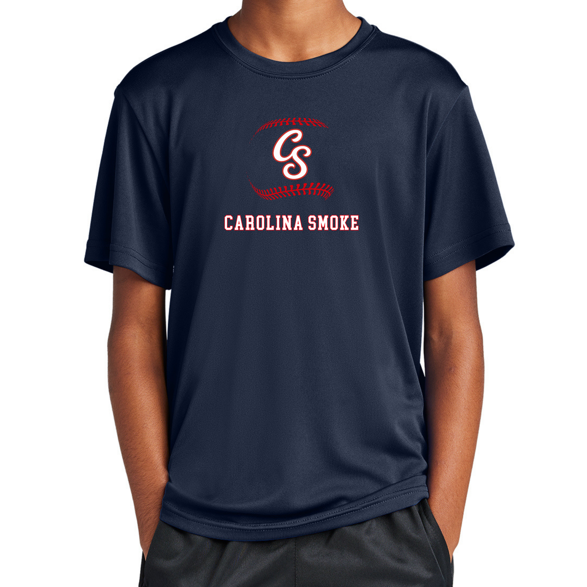 Smoke Logo Baseball Seams Performance Tee