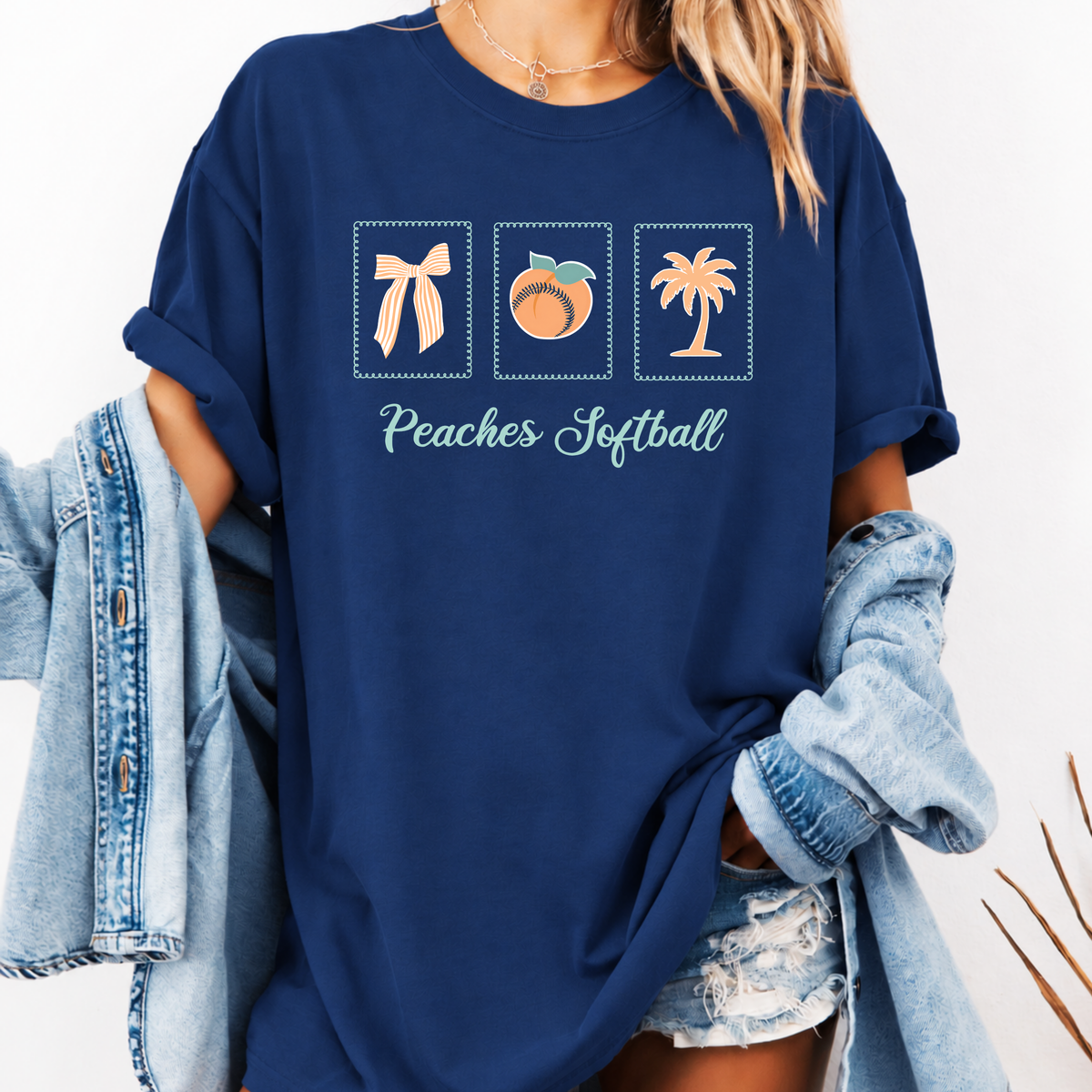Peaches Retro Stamp Tee