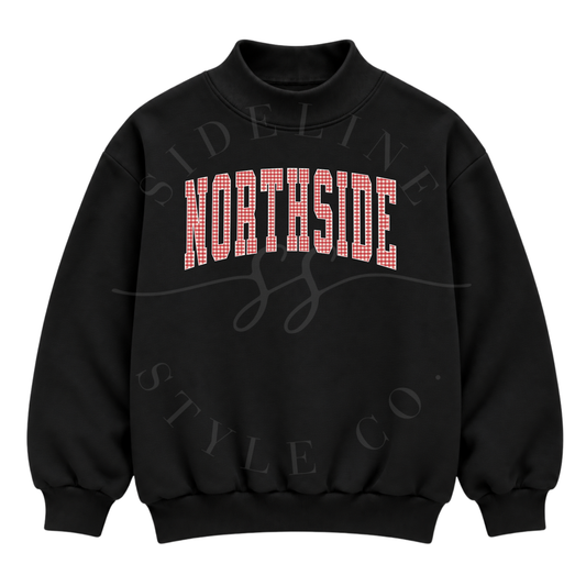 NORTHSIDE Gingham Dot Mock Neck