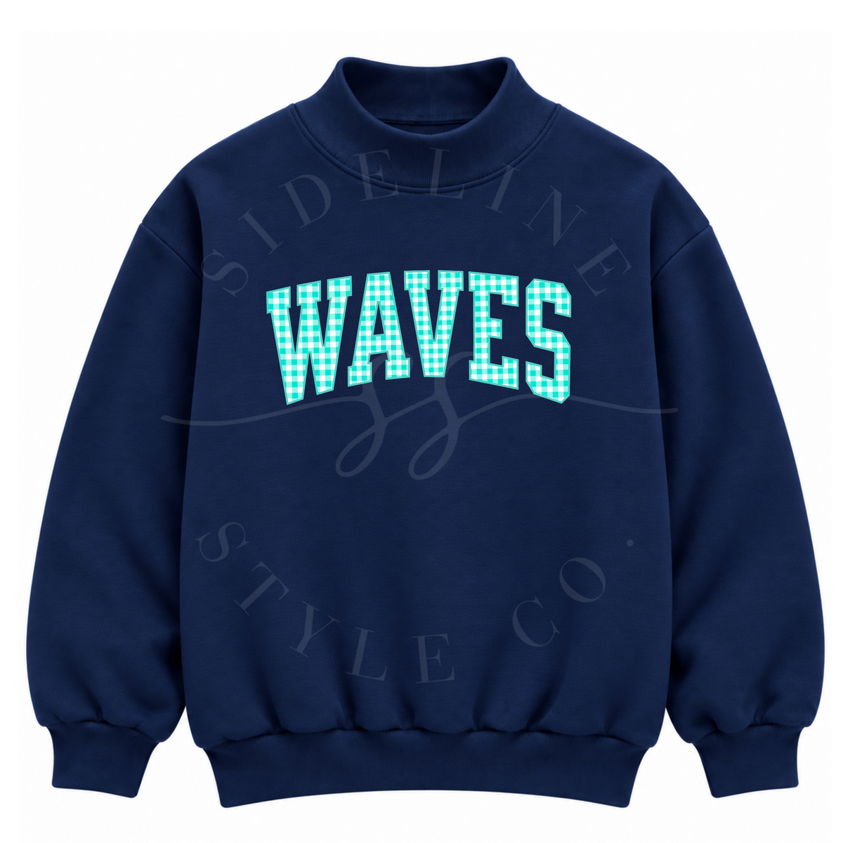 CUSTOM Gingham Name Mock Neck