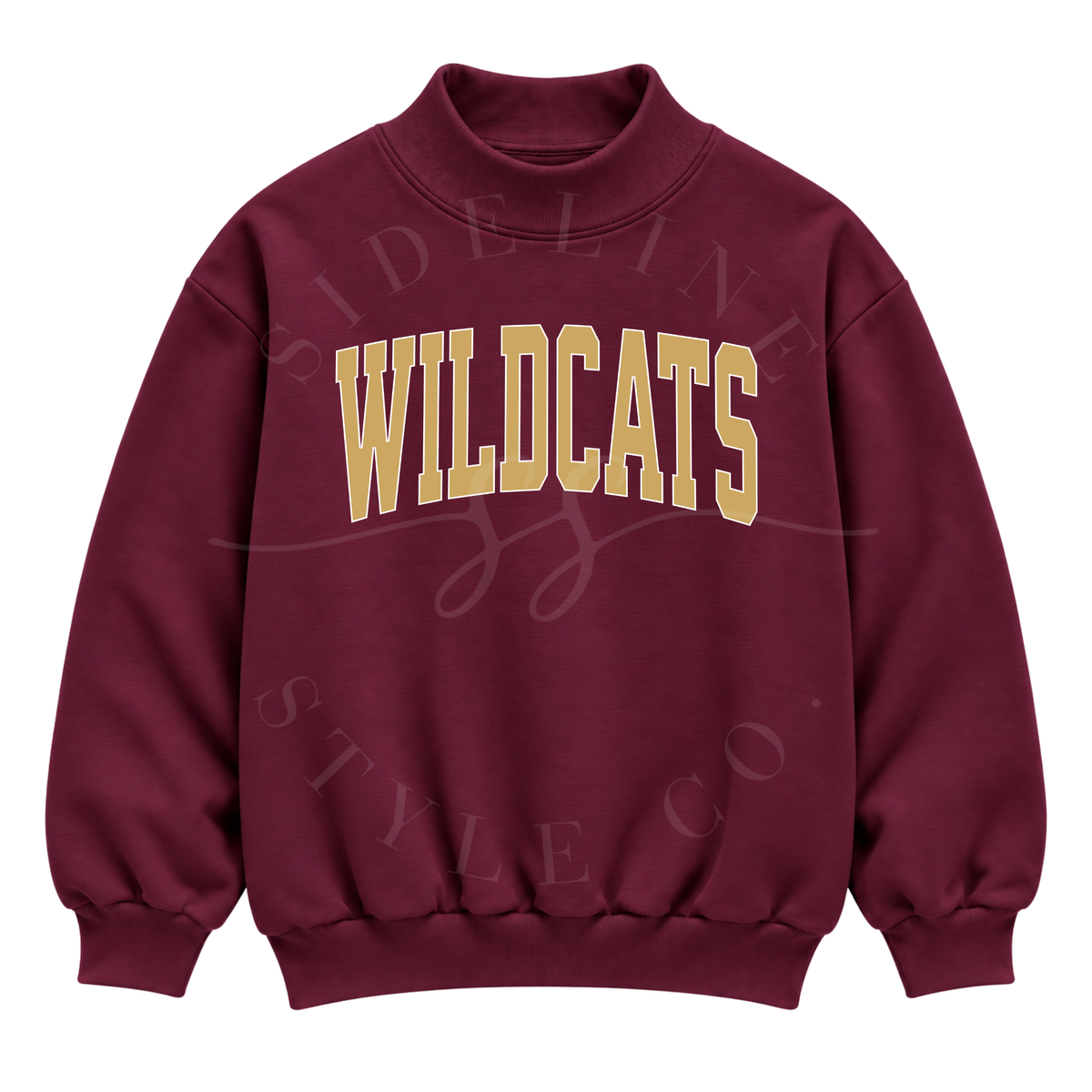 NS WILDCATS One Word Mock Neck
