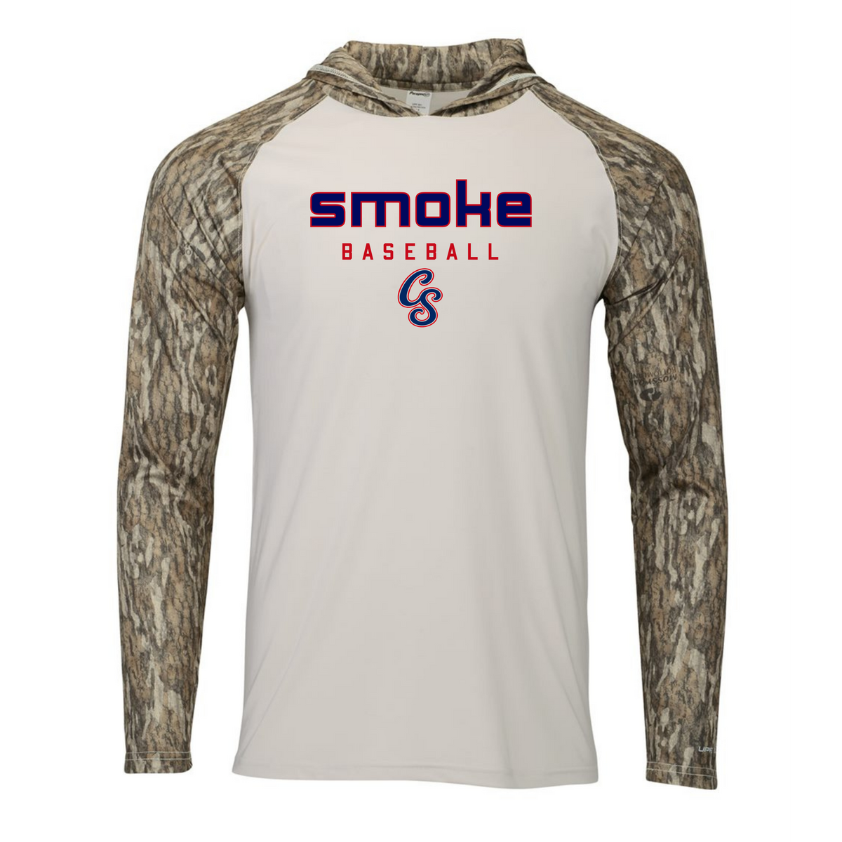 Smoke Baseball Logo Camo Lightweight Performance Hoodie
