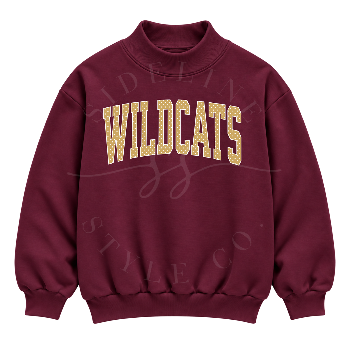 NS WILDCATS Polka Dot Mock Neck