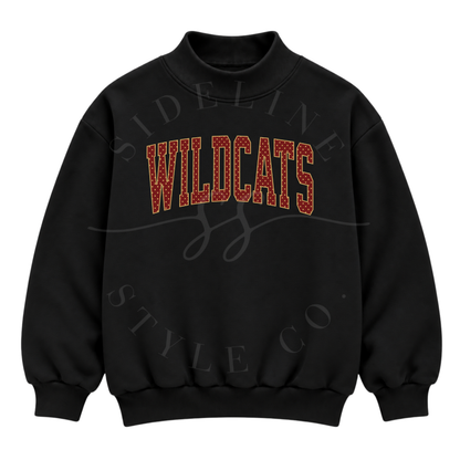 NS WILDCATS Polka Dot Mock Neck