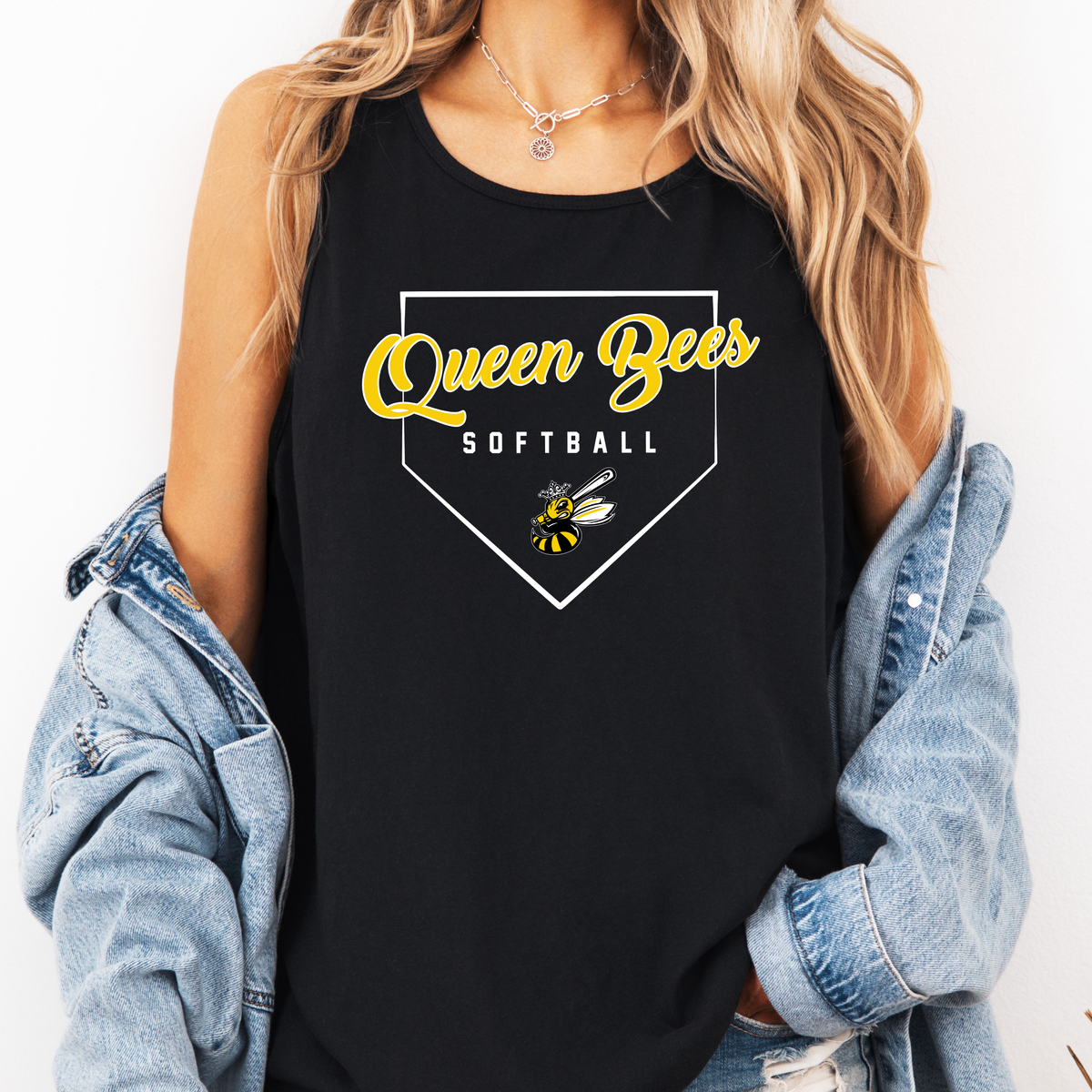 Queen Bees Plate Comfort Colors Tank (Runs big!)
