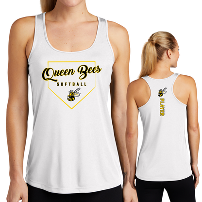 Queen Bees Plate Performance Tank - PLAYER NAME (Multiple Colors)