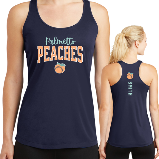 Peaches Logo Performance Tank - PLAYER NAME