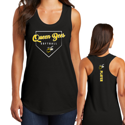 Queen Bees Softball Plate District Tank - PLAYER NAME