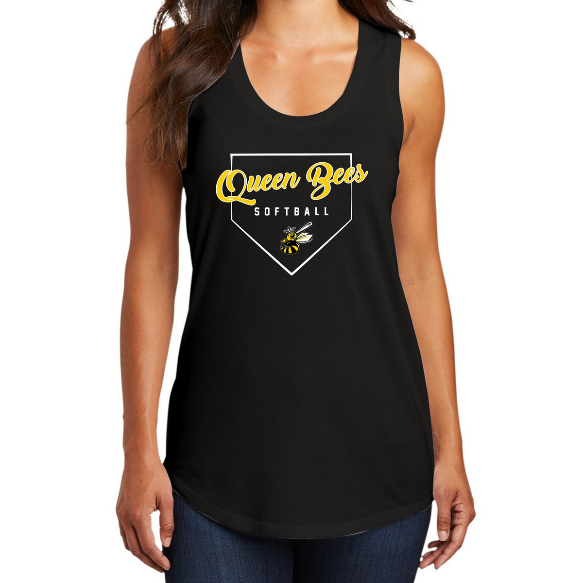 Queen Bees Softball Plate District Tank - Front Only