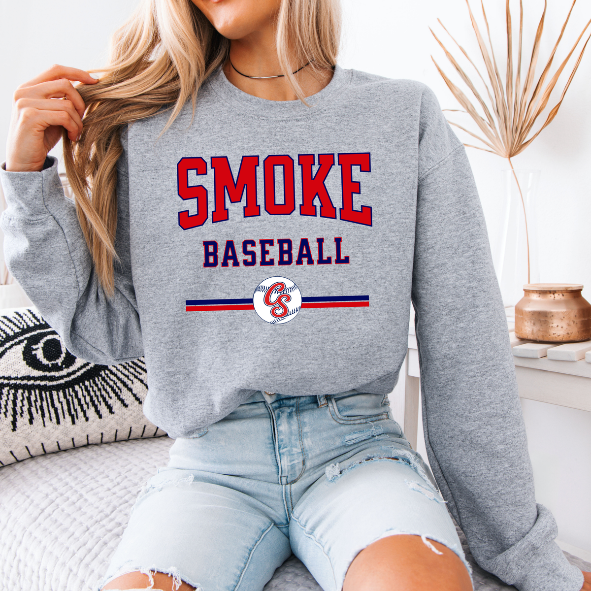 Smoke Baseball Varsity Sweatshirt (Multiple Styles)