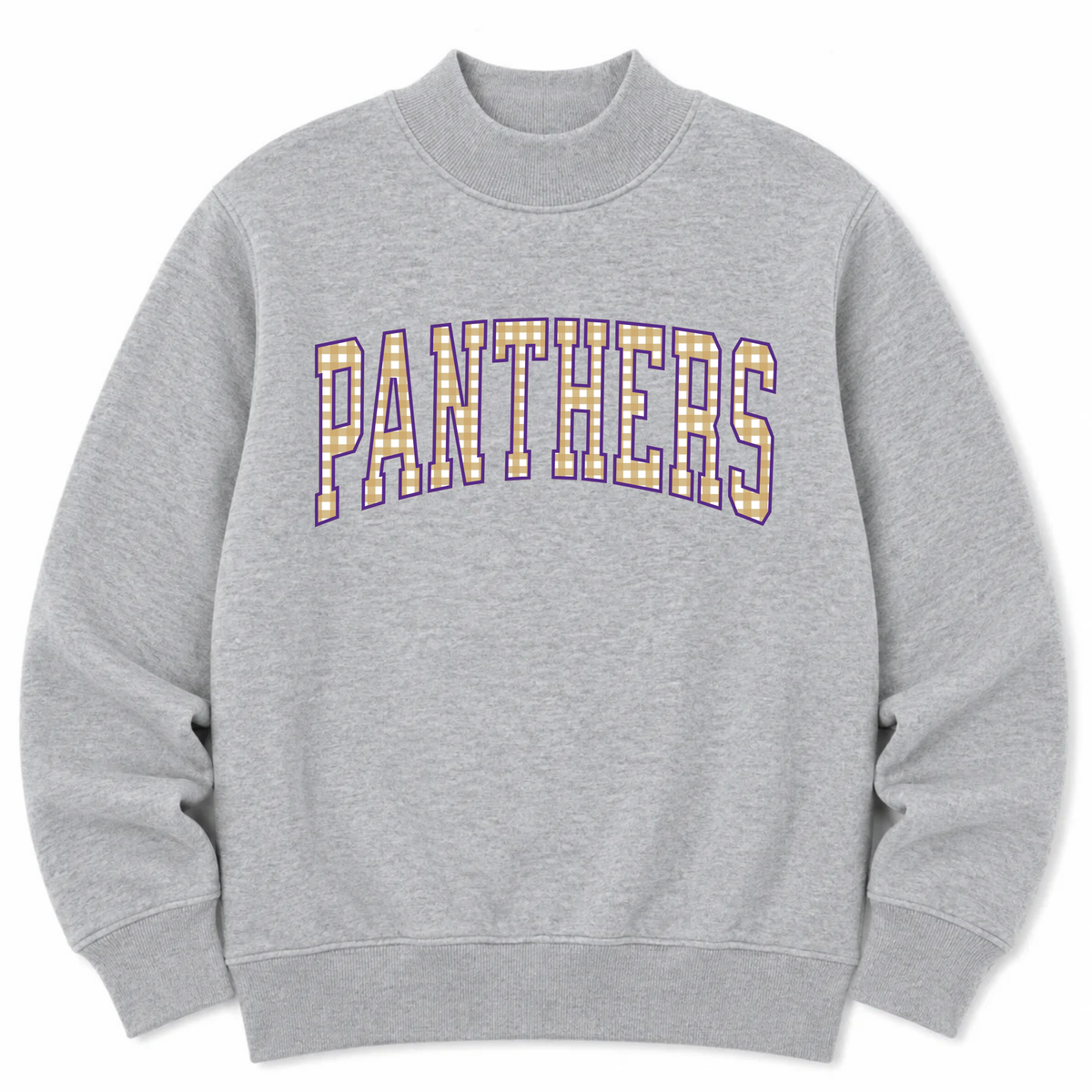 CUSTOM Gingham Name Mock Neck