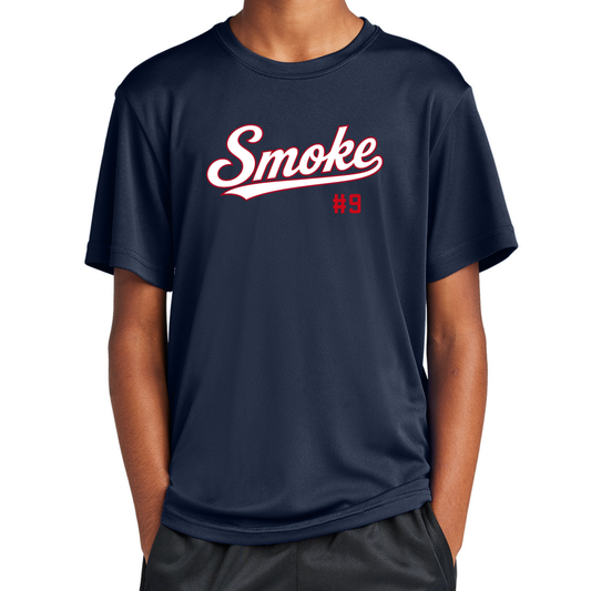 Smoke Script Performance Tee with Player Number