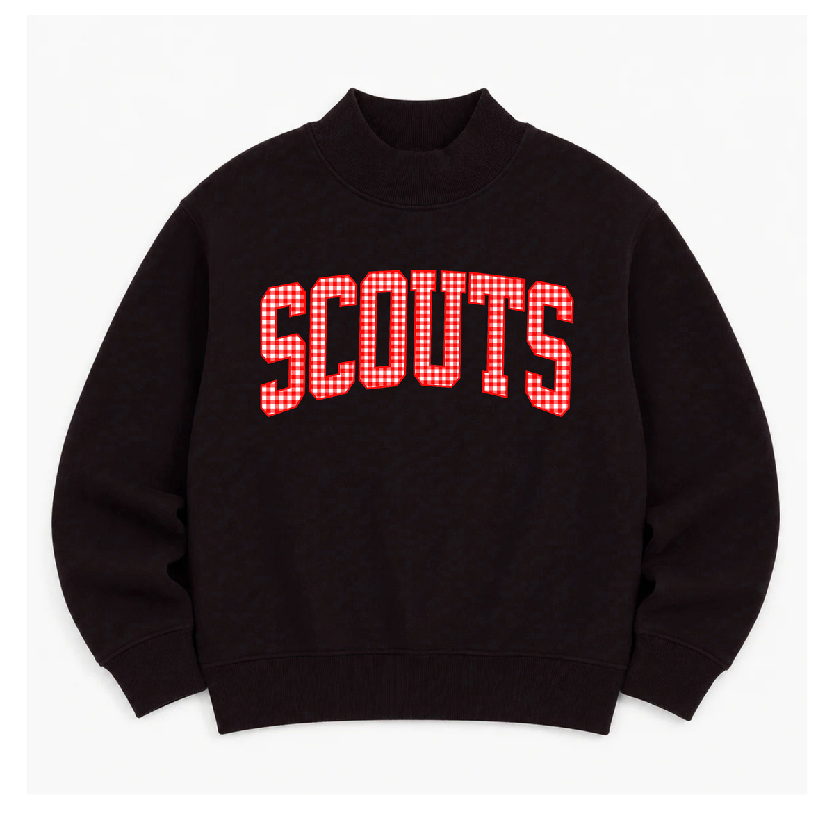CUSTOM Gingham Name Mock Neck