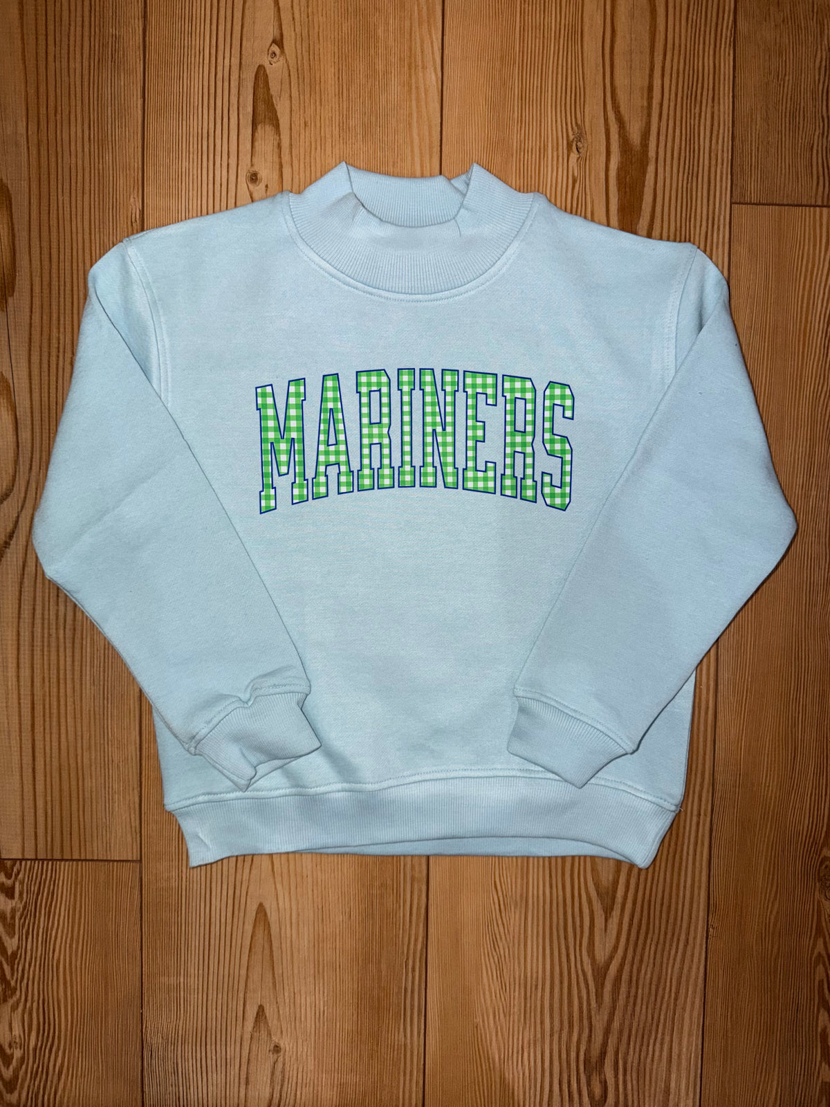 CUSTOM Gingham Name Mock Neck