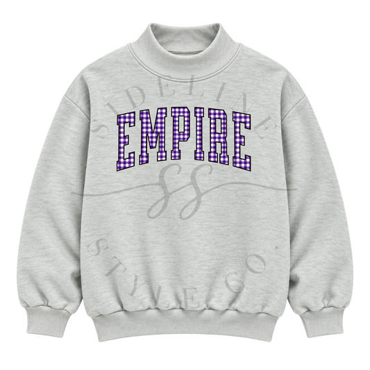 EMPIRE Gingham Mock Neck