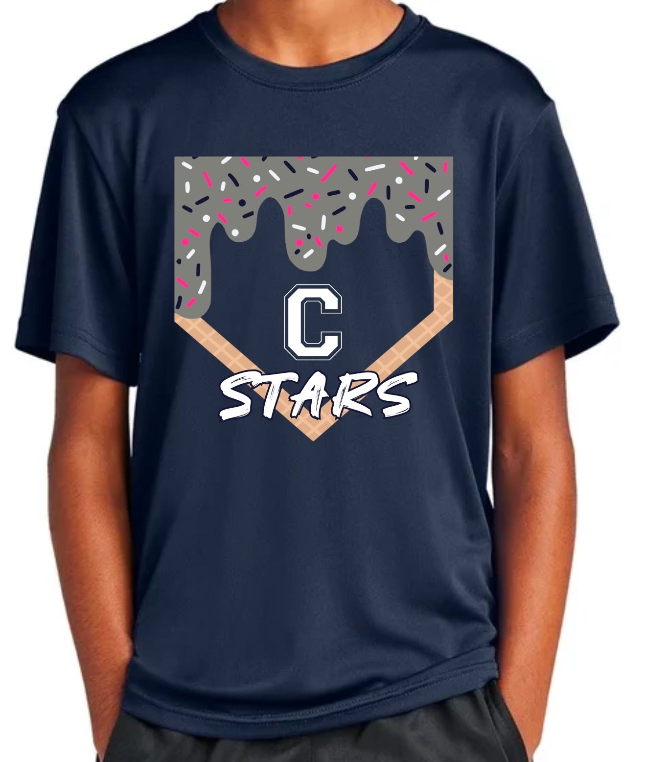 Custom Colleyville Stars Ice Cream Drip Performance Tee