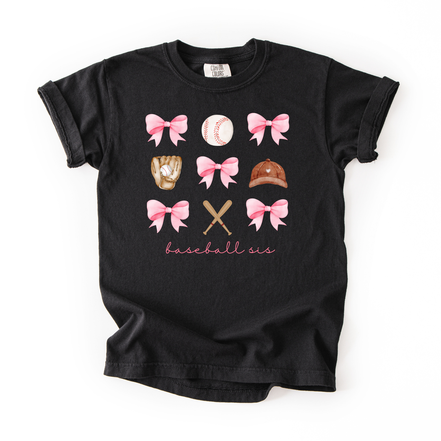 Baseball Sis Bow Tee (Multiple Colors)
