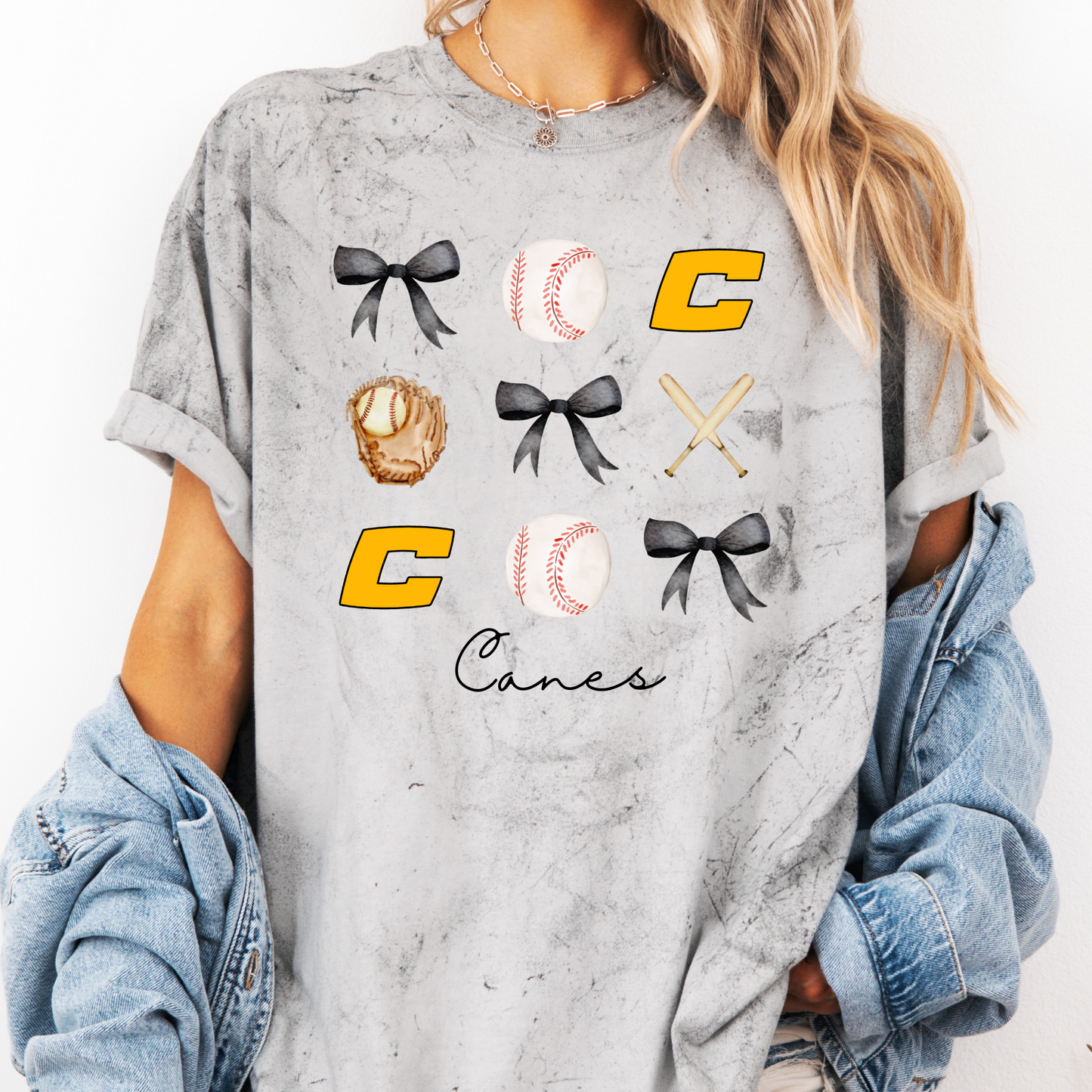 Canes Bow Colorblast Tee