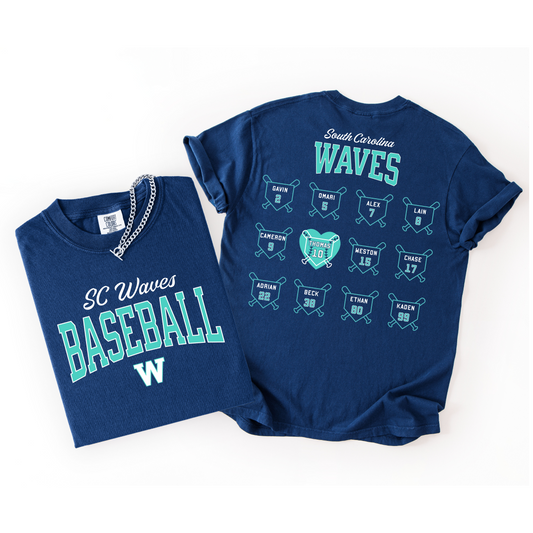 SC Waves Heart Roster Tee (Multiple Colors)