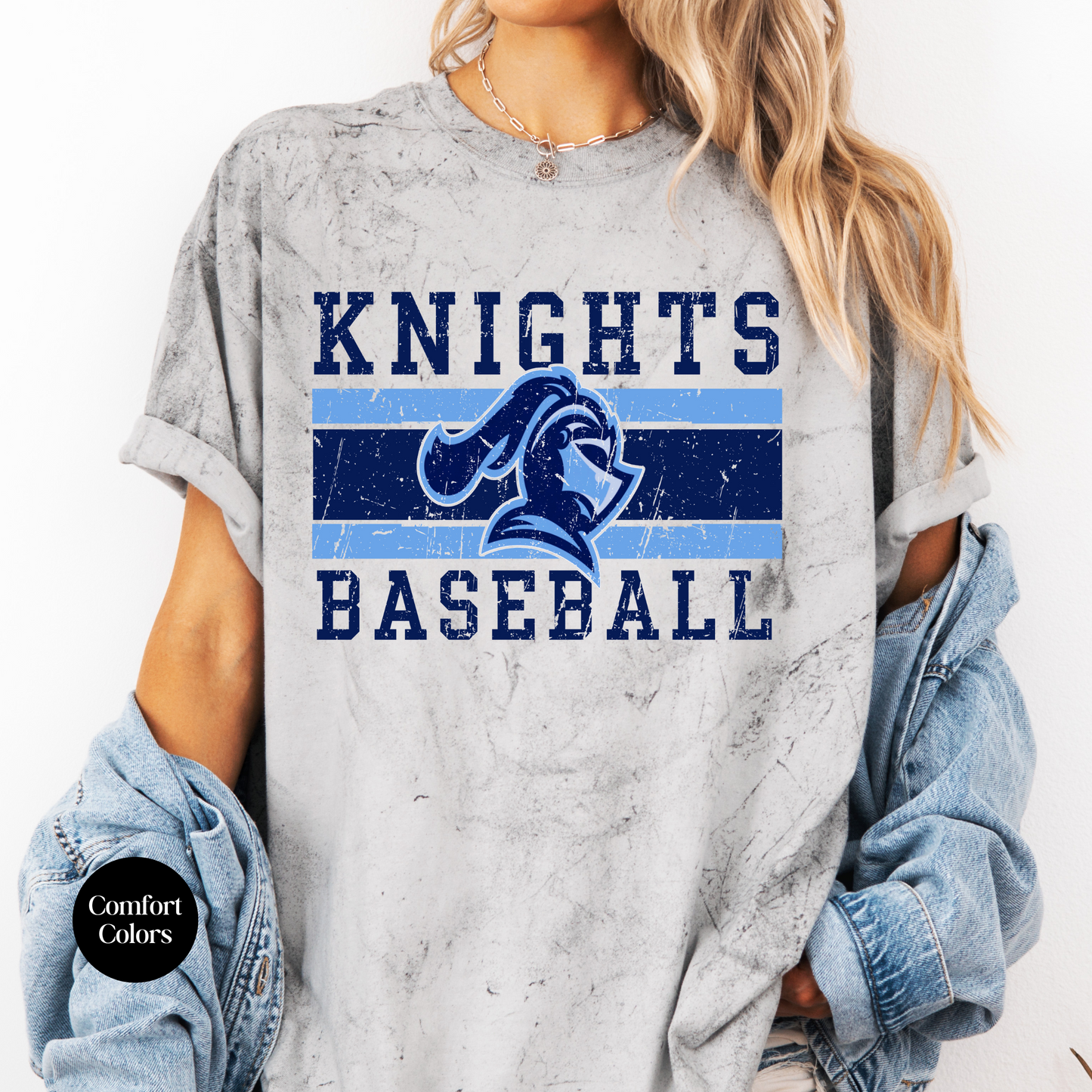 Distressed Knights Baseball Colorblast Tee