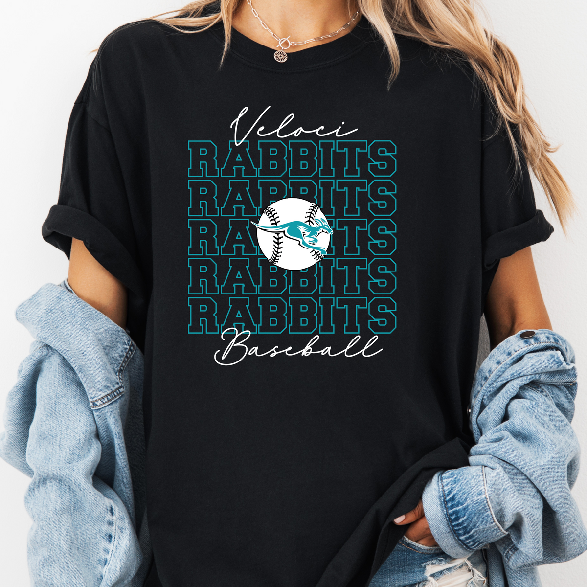 Velocirabbits Baseball Repeat Tee (Multiple Colors)