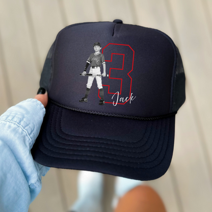 Custom Photo Hat - Player Number & Name