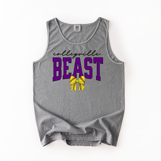 Beast Softball Bow Comfort Colors Tank