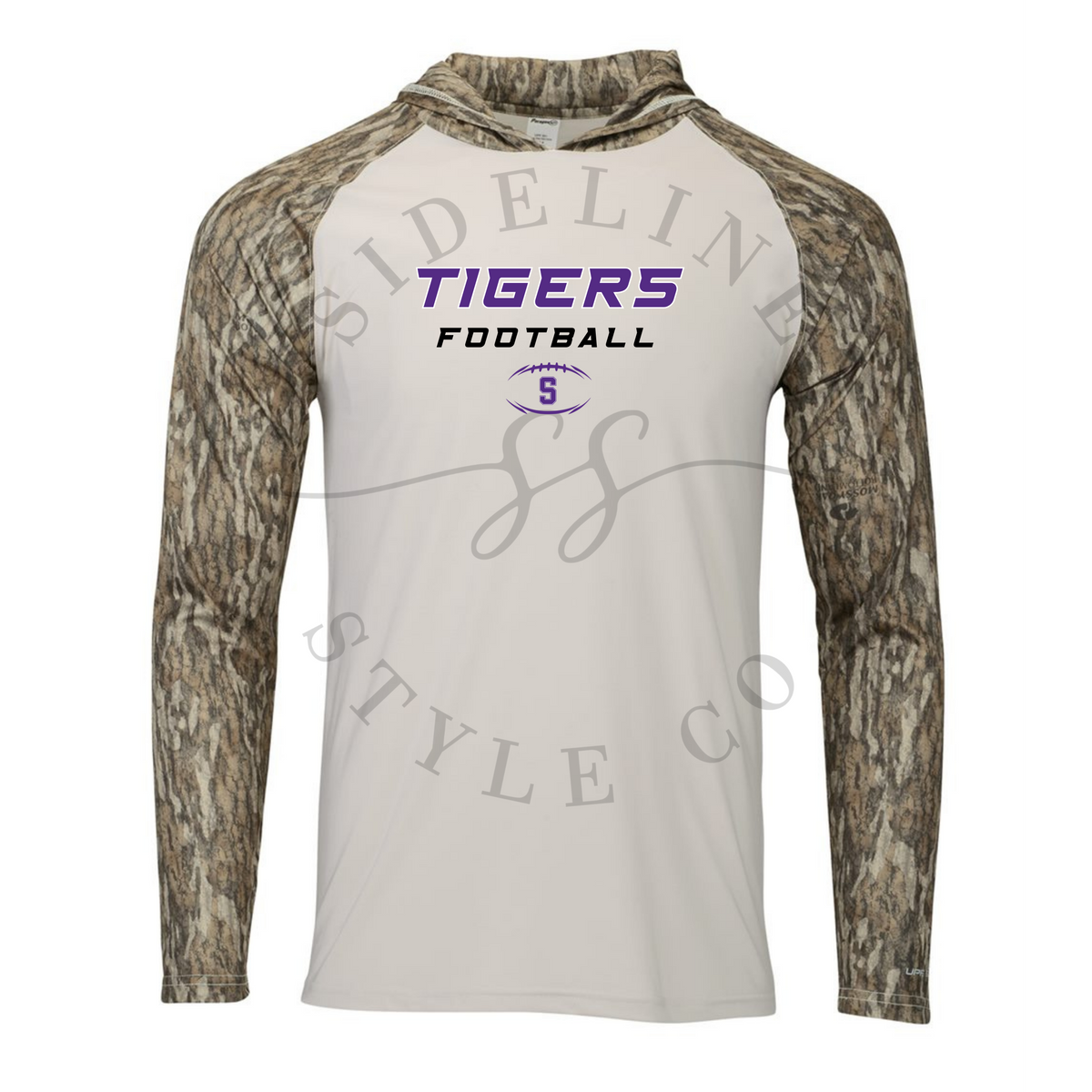 Tigers Football Camo Lightweight Performance Hoodie