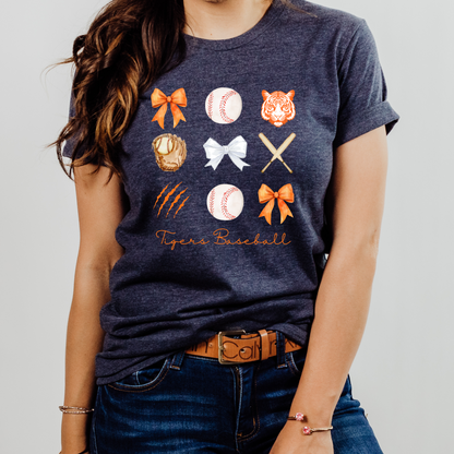 Tigers Baseball Bow Tee
